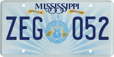 MS license plate ZEG052