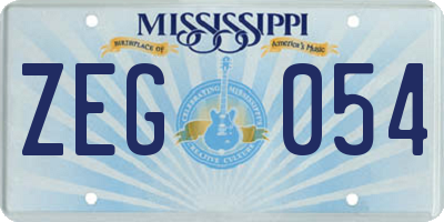 MS license plate ZEG054