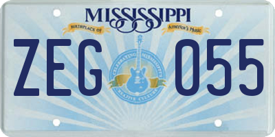 MS license plate ZEG055