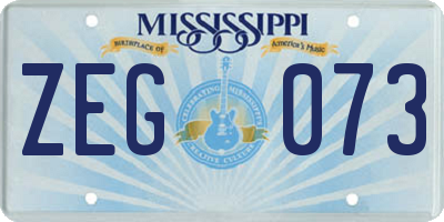 MS license plate ZEG073