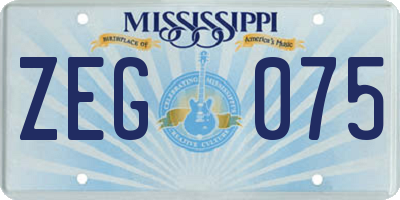 MS license plate ZEG075