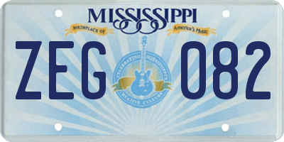 MS license plate ZEG082