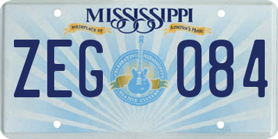 MS license plate ZEG084