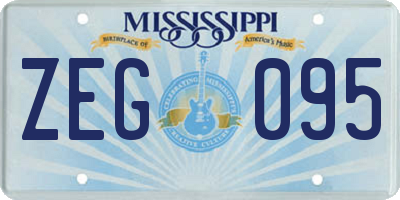 MS license plate ZEG095
