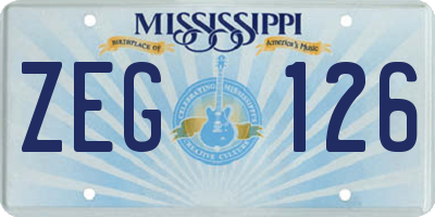 MS license plate ZEG126