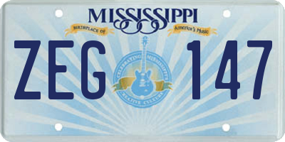 MS license plate ZEG147