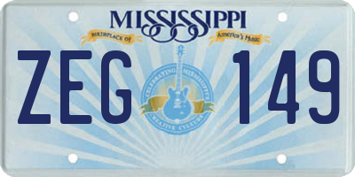 MS license plate ZEG149