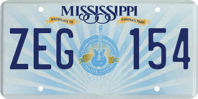 MS license plate ZEG154