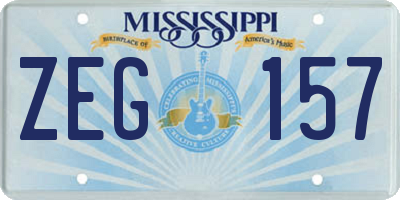 MS license plate ZEG157