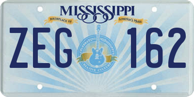 MS license plate ZEG162