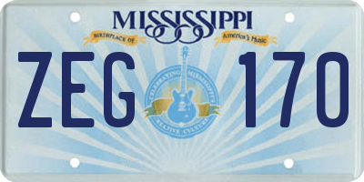 MS license plate ZEG170