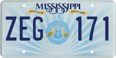 MS license plate ZEG171