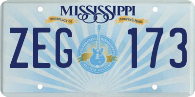 MS license plate ZEG173