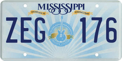 MS license plate ZEG176