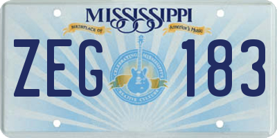 MS license plate ZEG183