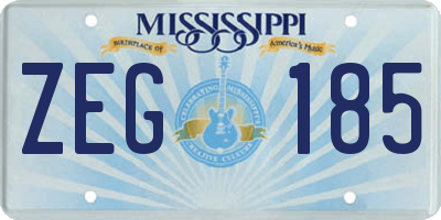 MS license plate ZEG185