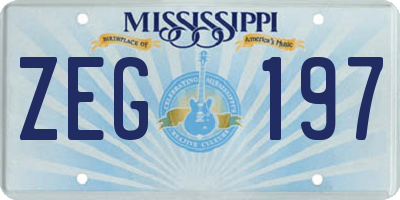 MS license plate ZEG197