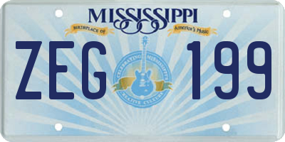 MS license plate ZEG199