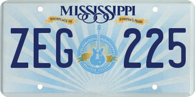 MS license plate ZEG225
