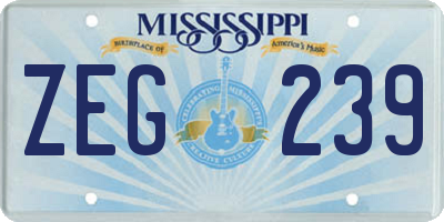 MS license plate ZEG239