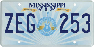 MS license plate ZEG253