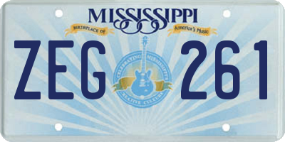 MS license plate ZEG261