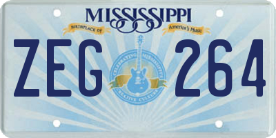 MS license plate ZEG264