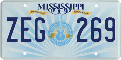 MS license plate ZEG269