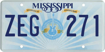 MS license plate ZEG271