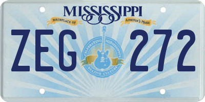 MS license plate ZEG272