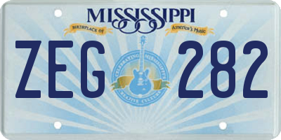 MS license plate ZEG282
