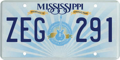 MS license plate ZEG291