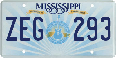 MS license plate ZEG293