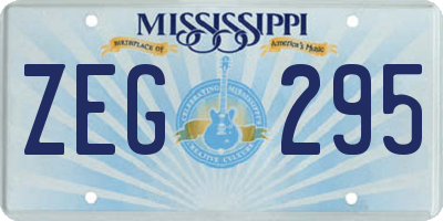 MS license plate ZEG295