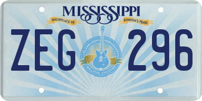 MS license plate ZEG296