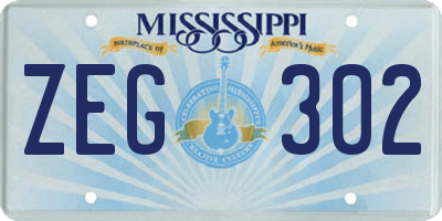 MS license plate ZEG302