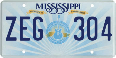 MS license plate ZEG304