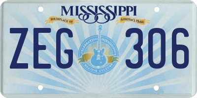 MS license plate ZEG306