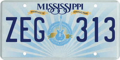 MS license plate ZEG313