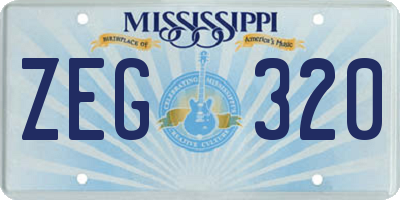 MS license plate ZEG320