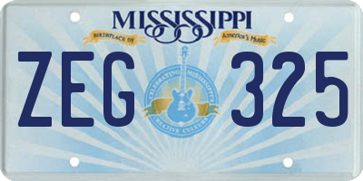 MS license plate ZEG325