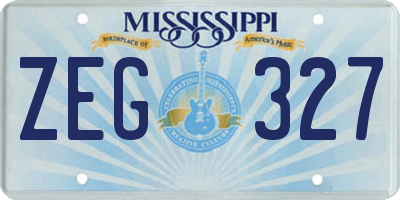 MS license plate ZEG327