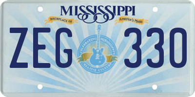MS license plate ZEG330