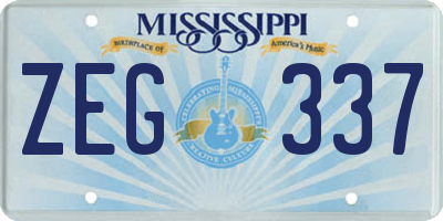 MS license plate ZEG337