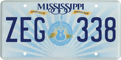 MS license plate ZEG338