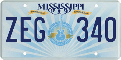 MS license plate ZEG340