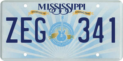 MS license plate ZEG341