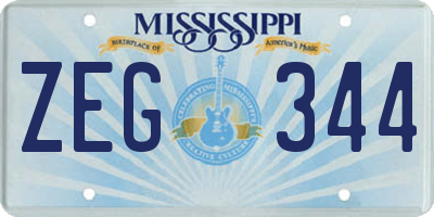 MS license plate ZEG344