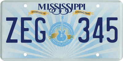 MS license plate ZEG345