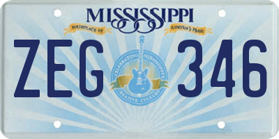 MS license plate ZEG346